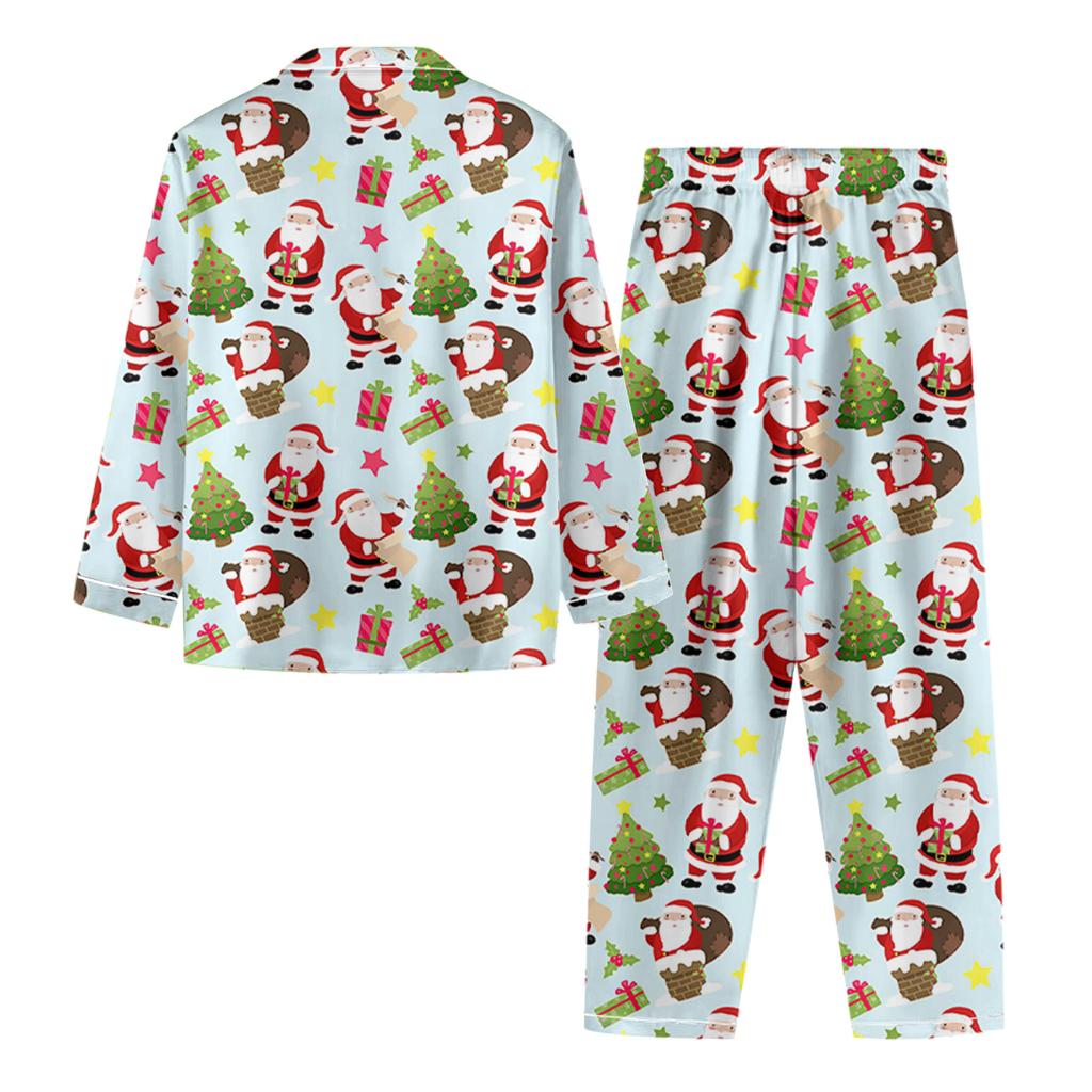 Women's Casual Fashion Christmas Print Long-Sleeve Top And Pants Homewear Set