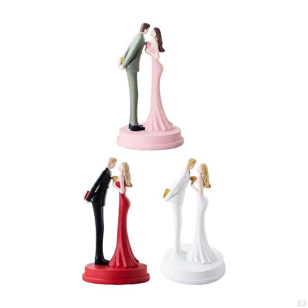 Figurine de mariés, statue de couple, artisanat romantique, décoration de table pour mariage