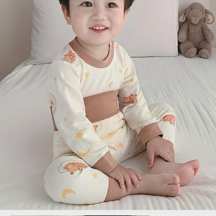 Newborn High Waist Cotton Pajama Set - Belly Protection and Autumn Bottoms