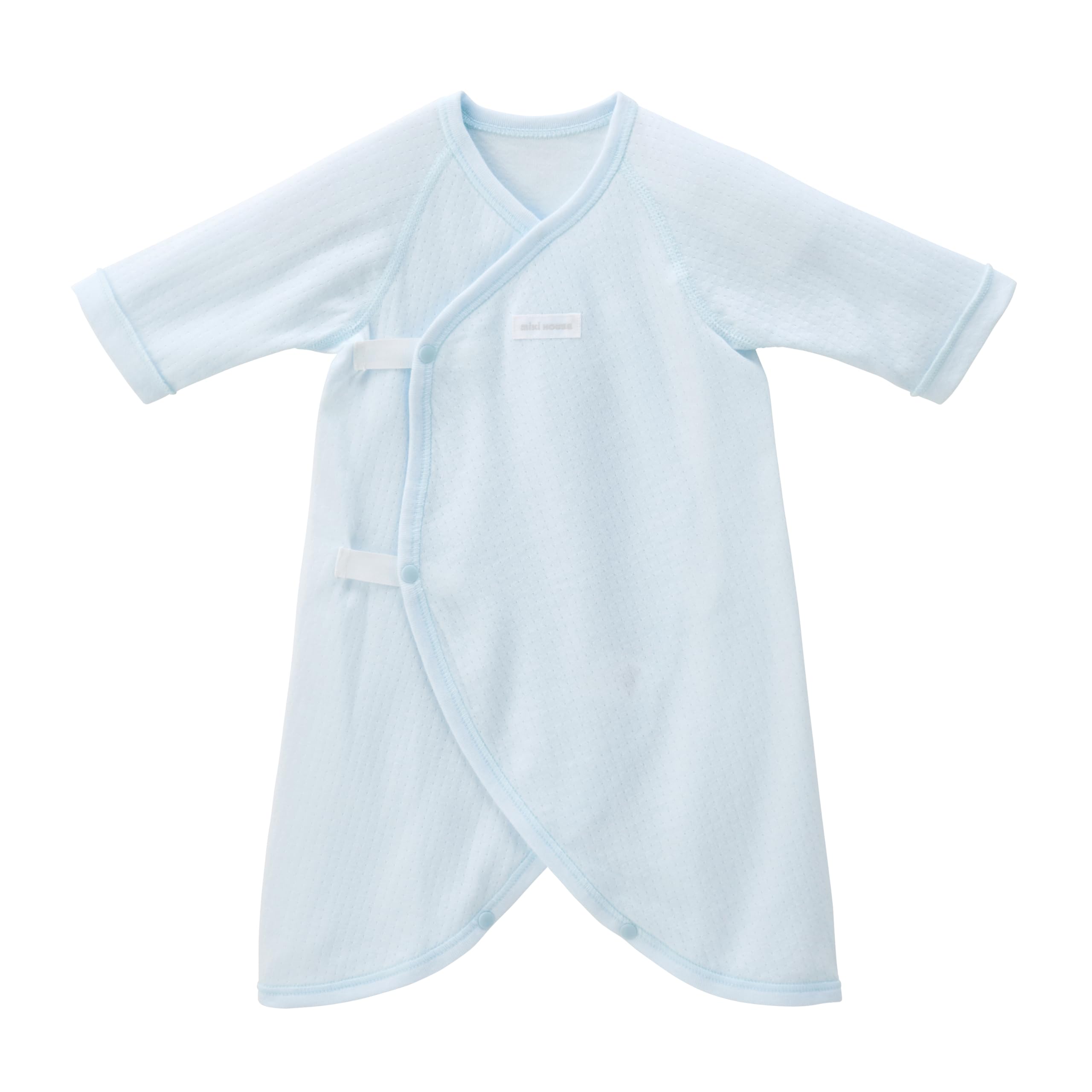

MIKI HOUSE Baby Solid Made in for Boys and Size Blue Undershirt, Color, Logo, 100% Cotton, Japan, Girls, Newborn, 40-2328-496, 50-60cm, синий