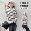 Boys' short sleeved T-shirt for summer 2026, new mid size children's striped T-shirt, thin children's summer polo shirt