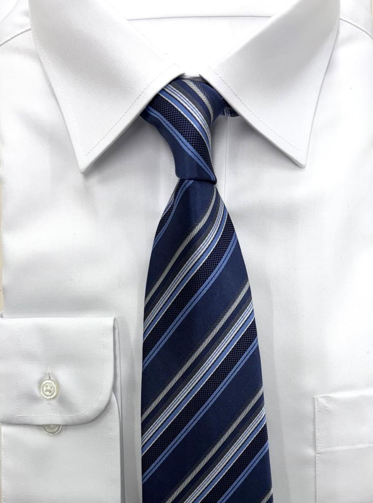 [Hiroko Koshino Homme] Men's Brand Necktie, Blue, Made in Japan, FREE Size