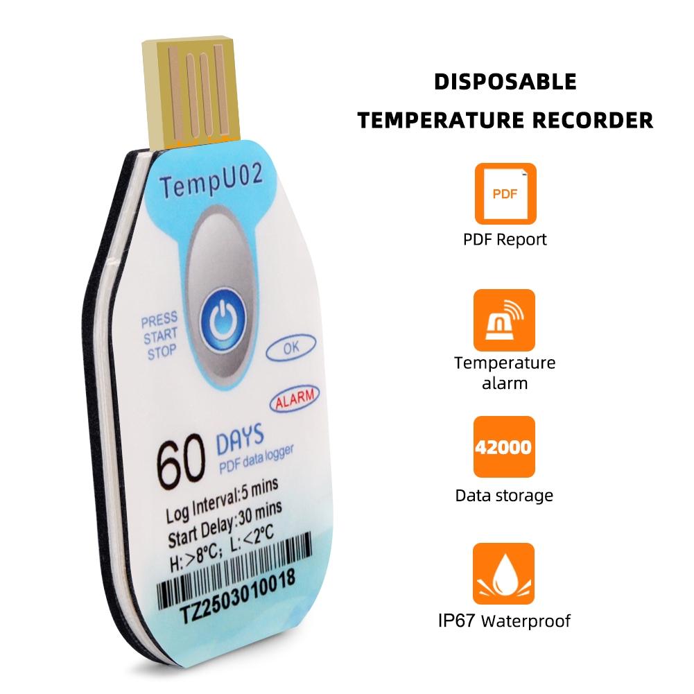 Datenlogger Temperaturdatenlogger PVC Stark USB 2.0
