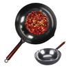 Forged Iron Wok Pan Non-Stick Fish Scale Skillet Pot Even Heating