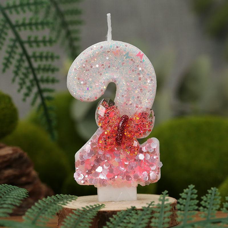 0-9 number candles creative candles pink bow suitable for birthday party birthday cake number candles wishing candles cake decoration candles