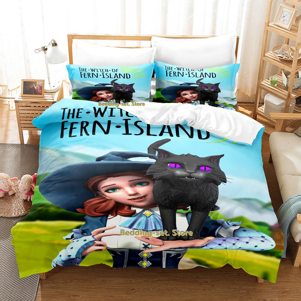 

Игра Ведьма Ферн-Айленда Комплект постельного белья Односпальный Двуспальный Полный Размер Квинсайз Кингсайз Комплект для кровати Взрослый Детский Спальня Комплекты пододеяльников Аниме EU single(135x200cm)
