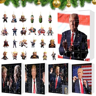 Unique Christmas Advent Calendar 2024 Featuring Trump Ornaments for Supporters 24 Day Countdown Gift