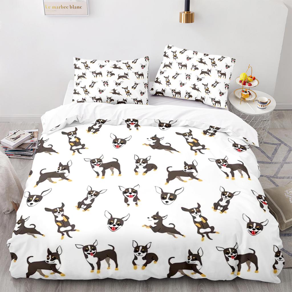 Cartoon Dog Animals Duvet Cover King Queen Size Lovely Pet Puppy Bedding Set For Kids Boys Girls Wildlife Polyester Quilt Cover