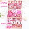 Set de Accesorios para el Cabello Rosados de 574 Piezas: Lindos Pinzas de Lazo y Gomas Elásticas de Alta Elasticidad para Niñas