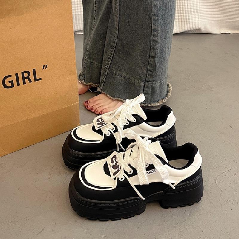 Versatile Little White Shoes Women's Muffin Platform Dad Shoes Spring and Autumn New Niche Height-increasing Sports Shoes