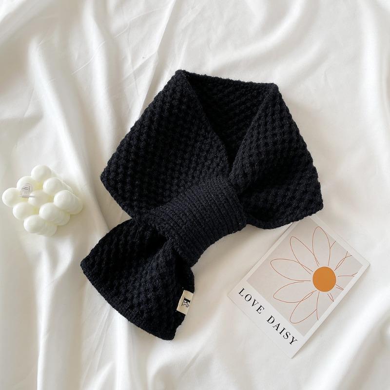 Knitted cross small scarf women's winter scarf autumn and winter new small versatile warm scarf
