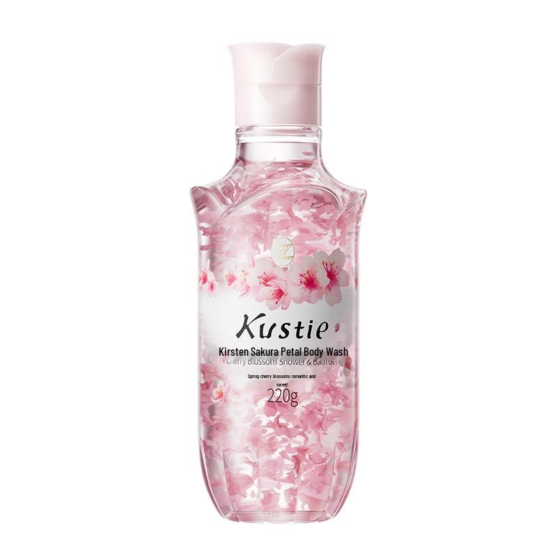 Kustie New Upgraded Cherry Blossom Petal Shower Gel