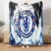 Chelsea Football Club Crest Flannel Blanket, Soft Polyester, Modern Design, All-Season for Camping, Travel, Gifts for holidays or birthdays