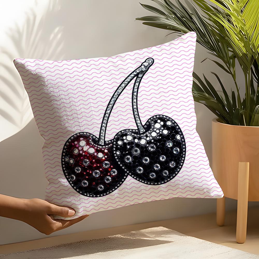 Ins girly heart cherry Pillow Case Home Living Room Decoration Linen Pillow Cases Cushion Cover