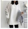 100% Cotone 20224 Primavera Nuovo Maglietta a Maniche Lunghe Donna Maglietta Basic Maglietta Oversize Donna Casual Girocollo Maglietta Donna Taglia USA