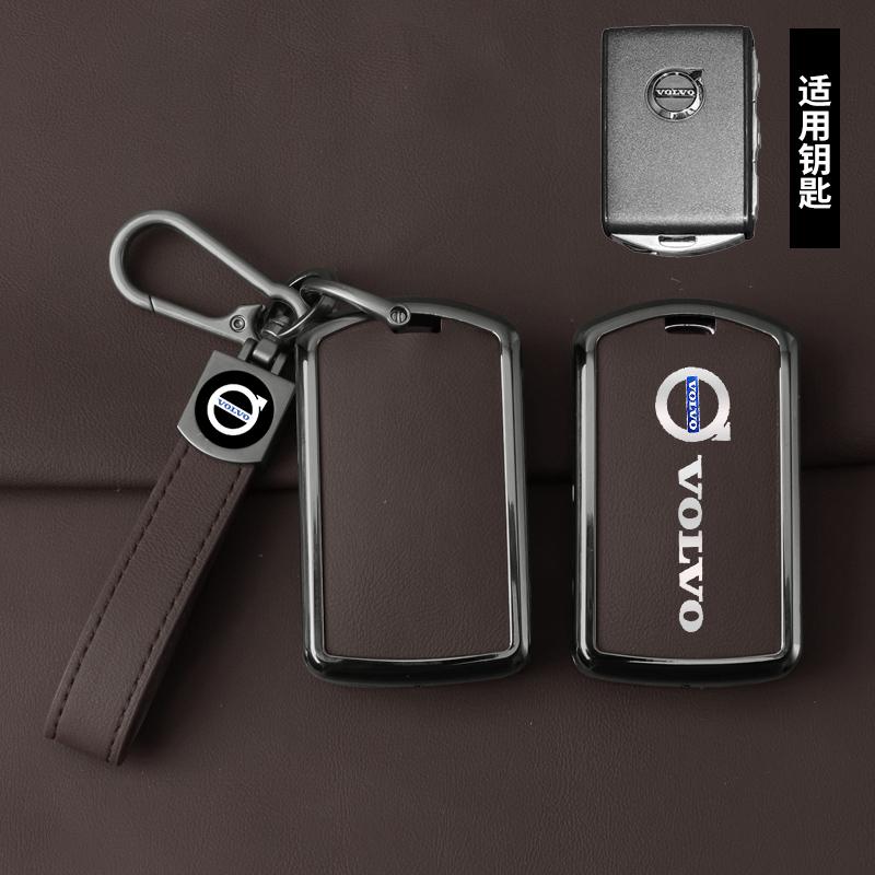 PU Leather Alloy Zinc Car Remote Key Case Cover Shell For Volvo S60 S90 XC40 XC60 XC90 V60 V90 Polestar Keychain Accessories