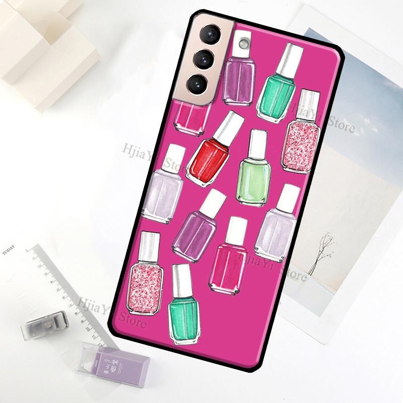 Beautiful Nail Polish Enamel Color Case For Samsung Galaxy S23 Ultra Note 20 10 S9 S10 Plus S20 S21 FE S22 Ultra Phone Cover