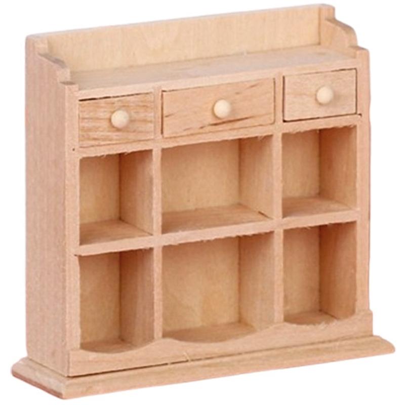 

Solid Wood Mini Cabinet Model Dollhouses Accessories For Bedroom Kitchen Living Room Tiny House Decoration Photography Prop 1