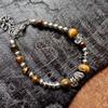 Southeast Asian Tiger Eye Stone Bracelet - Minimalist, Versatile, Vintage-Inspired Jewelry