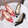 Fashion pointed head shallow mouth high heels to work daily suede women's single shoes thin heel rhinestone women's shoes