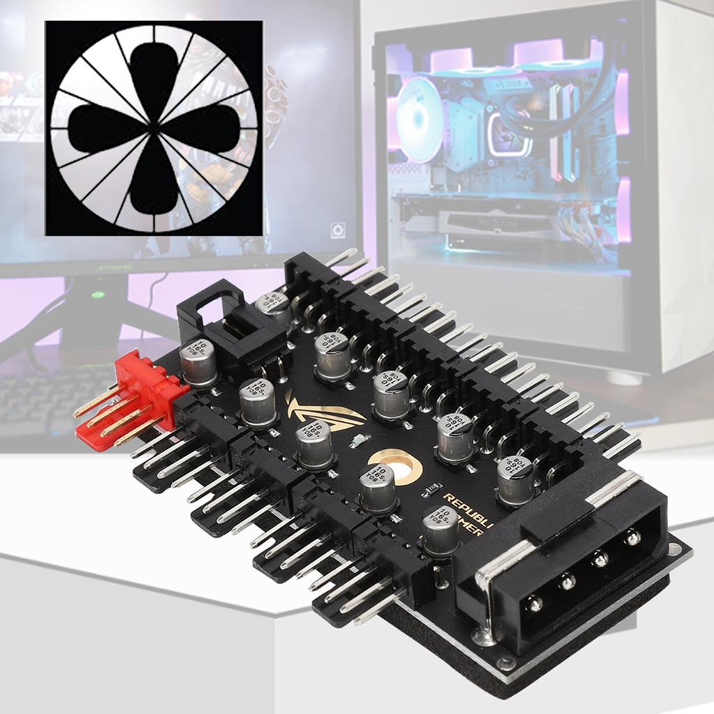 10 channel Computer Chassis Motherboard 4Pin PWM Cooling Fan Hub Set Line Board