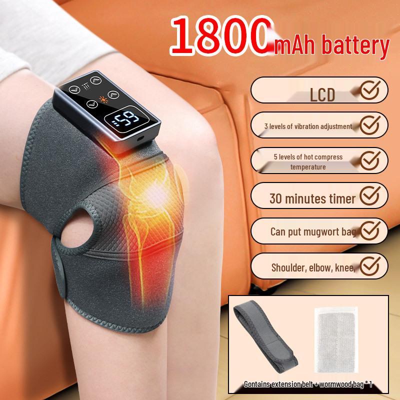 

5000mAh Smart Heated Knee, Shoulder, Elbow Massager with Temperature Control and Moxibustion Therapy. Single Pack