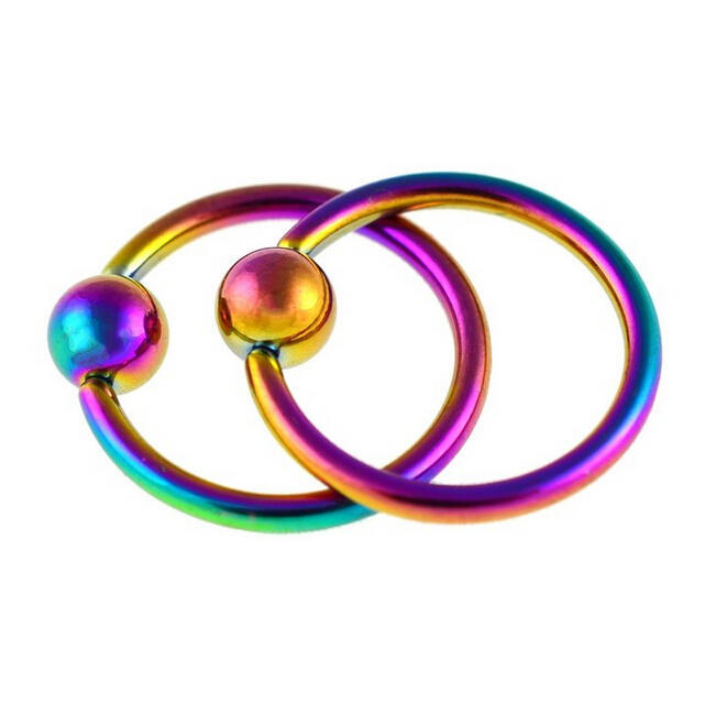 1 paar 16G Stainless Steel Hoop Captive