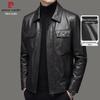 Pierre Cardin Men's Genuine Goat Leather Business Casual Jacket