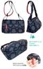HARUBE Lightweight Nylon Crossbody Shoulder Bag, Artisan-Dyed, Elegant Design, Kyoto, Naniwaya, #E6-612 [Circle] (Gray x Red)