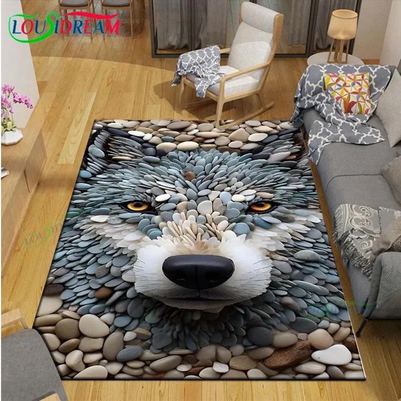 3D Lustige Kieselstein Dekor Teppich für Außenbalkon Garten Couchtisch Schlafzimmer Bereichsteppiche Küche Rutschfeste Fußmatte Teppich Geschenk