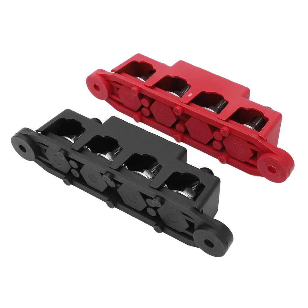 Pair Black Red Power Distribution Block Bus Bar M8 Terminal Studs for Cars RVs Ships Yachts