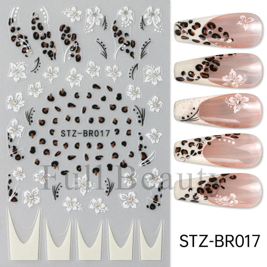 Nail Art Sticker, Leopard Print, Ballet Style, Pink Bow, French Line, Thin And Tough Nail Sticker.