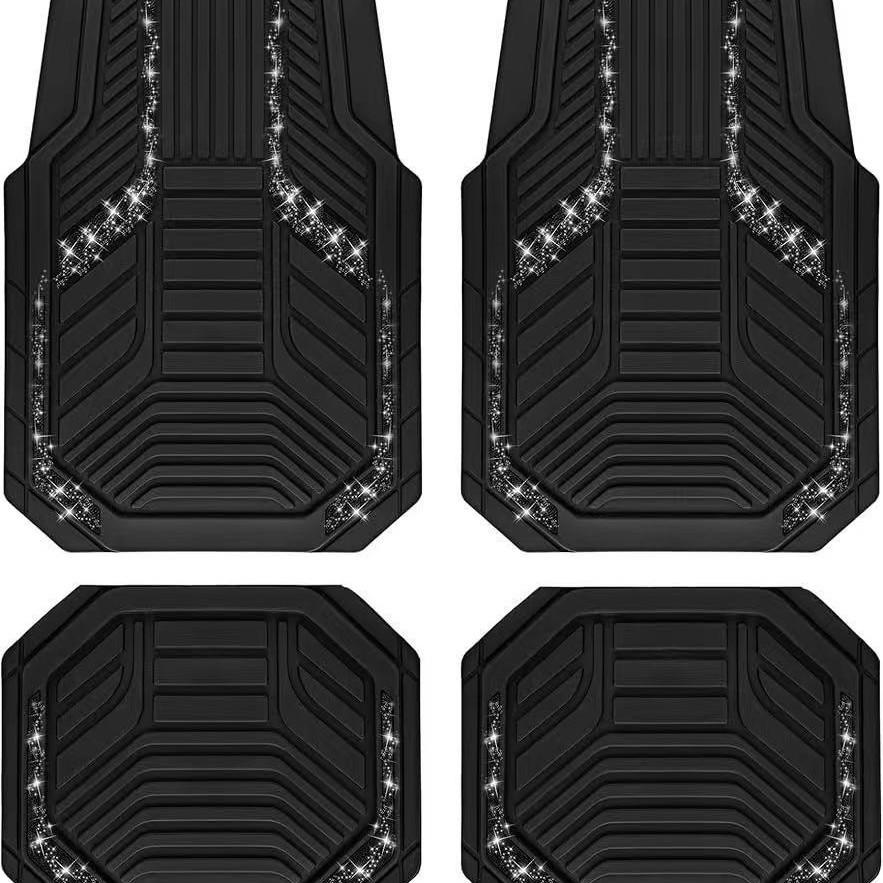 Crystal Velvet Non-Slip Car Floor Mats - Dirt & Wear-Resistant, Easy To Clean.