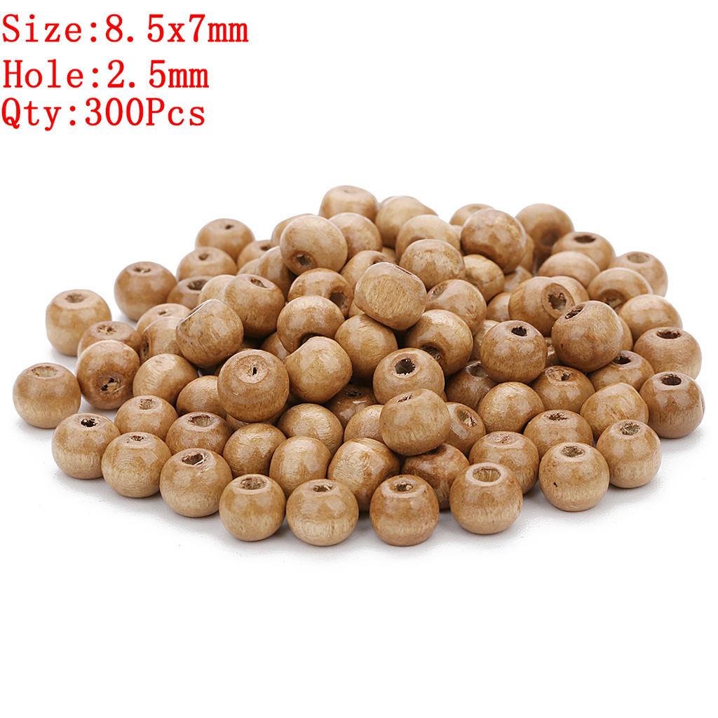 Natural Round Wood Beads Oval Loose Spacer Rosary Bead Large Hole Jewelry Bracelets Diy Unsex Charm Wholesale Supplies
