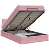Ottoman Bed with Mattress and Headboard Pink 120 X 200 Cm Velvet