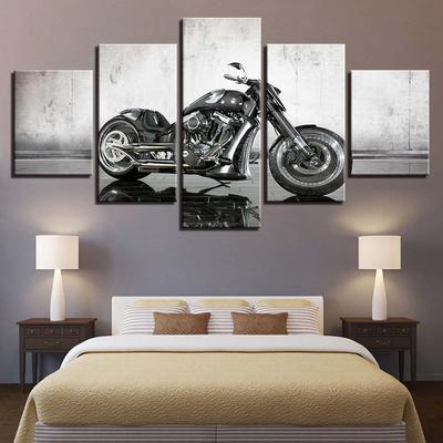 Modular Pictures HD Prints Home Decor 5 Pieces Bedside Background Wall Art Motorcycle Canvas Painting Artwork Creative Poster