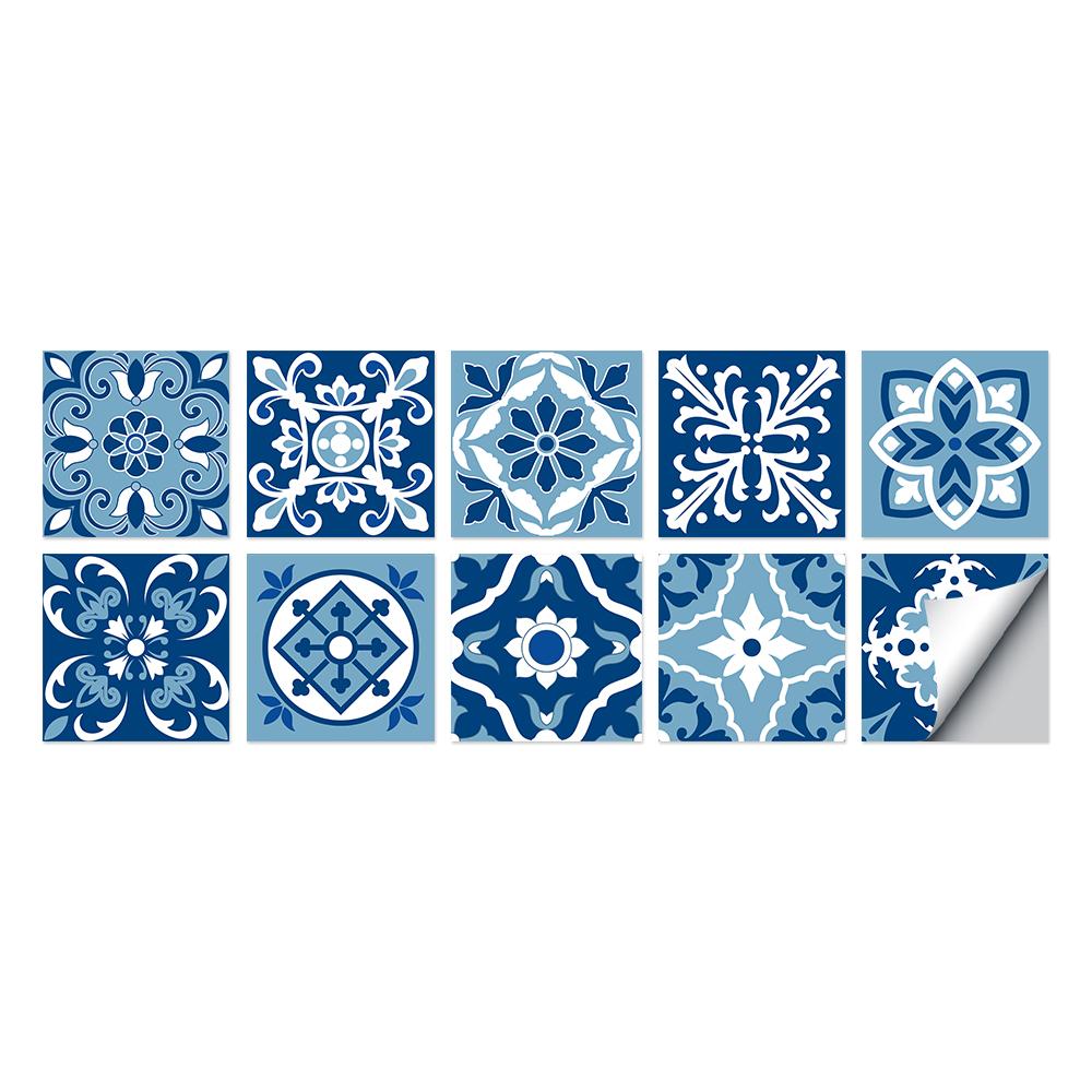 Tile Stickers Waterproof Kitchen Retro Moroccan Self Adhesive Bathroom Decal Vinyl Peel And Stick Wall Decoration Wallpaper NONE