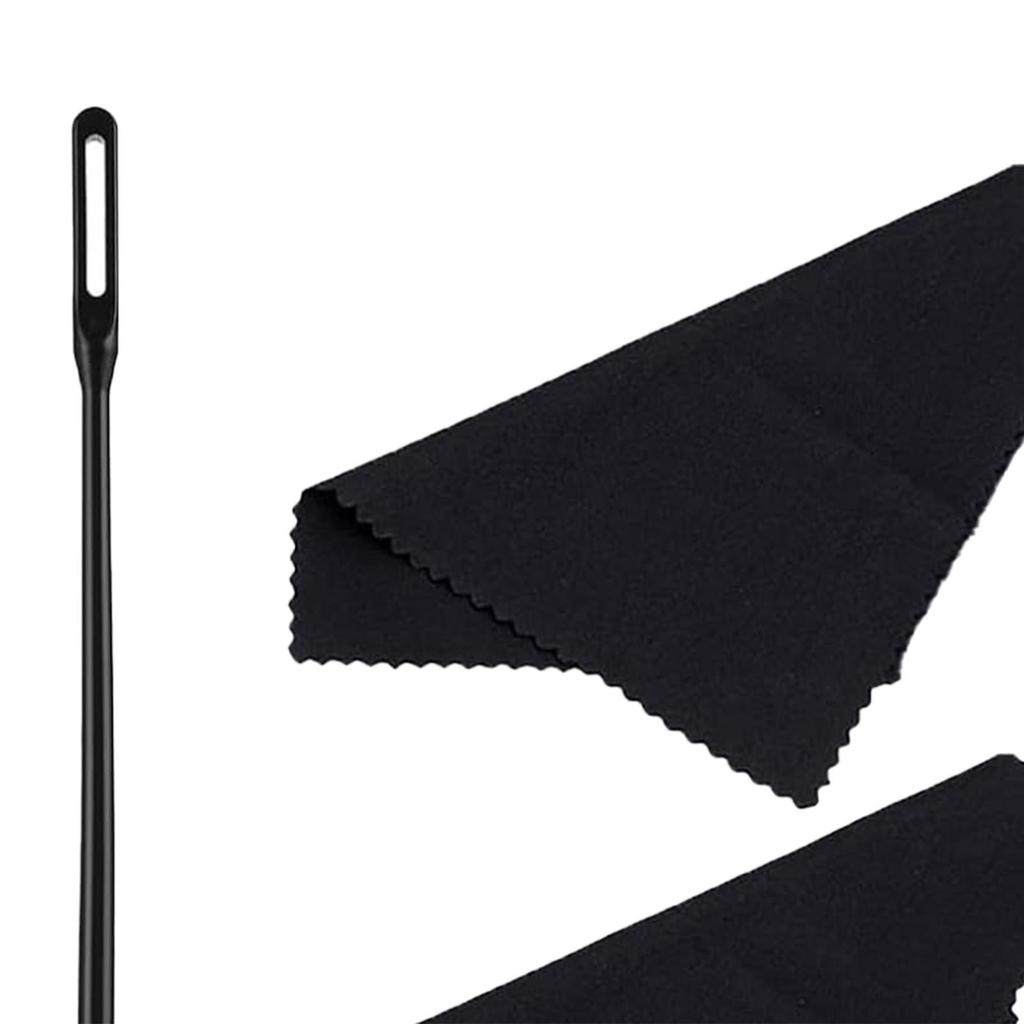 3x Flute Cleaning Rod and Cloth Tool Woodwind Instruments Professional