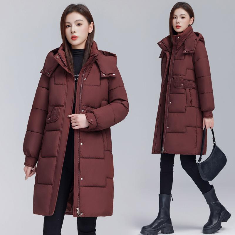 Cotton women's mid-length model 2025 winter new Korean version loose plus size thickened warm bread jacket cotton jacket