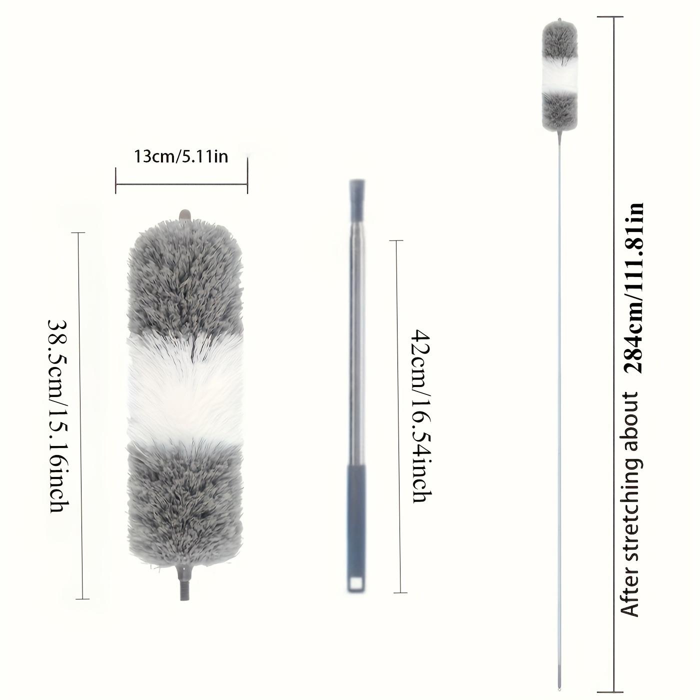 1Set Telescopic Spider Web Duster Set, Extendable Microfiber Brushes for Ceiling Corners, Bendable Crevice Dust Cleaner for Home