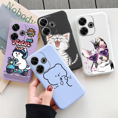 Süße Katze Weiche Silikonhülle für iPhone Xiaomi Redmi Note 13 14C 15 Samsung A55 A35 M35 M34 S24 FE S25 Huawei Honor Kamera Schutzhülle Stoßfest