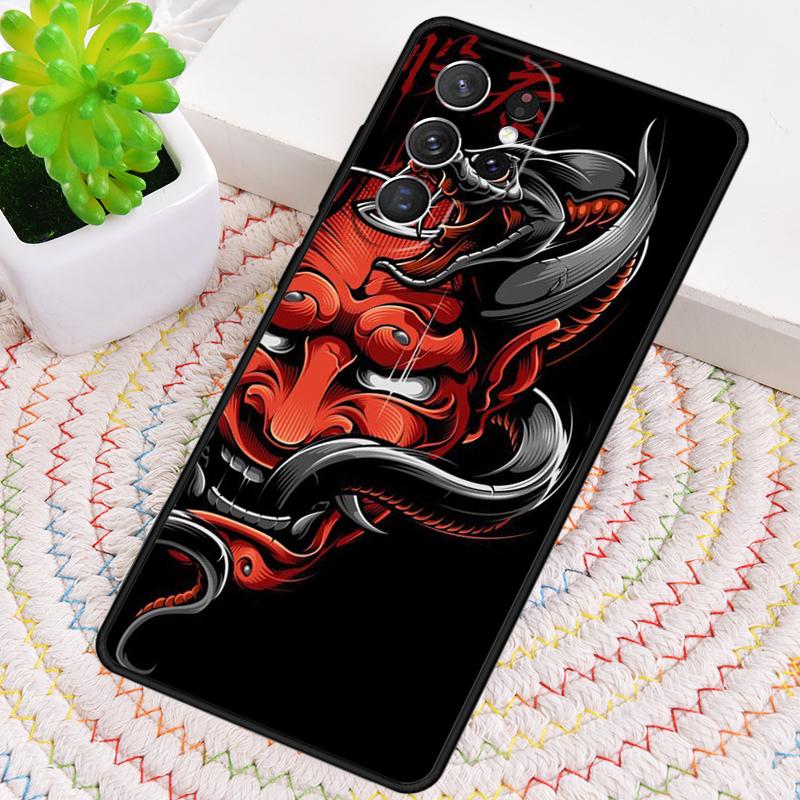 Japanese Oni Hannya Samurai Demon Mask Phone Case For Samsung Galaxy Note 10 Pro S26 S25 S24 S23 S22 S21 Plus Ultra Cover