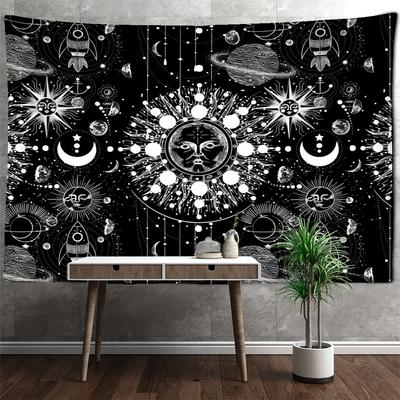 Sonne Tarot Wandteppich Hängen Mandala Schwarz Und Weiß Hexerei Science Fiction Bohemian TAPIZ Zimmer Home Decor
