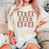 Retro Checkered Gingerbread Unisex T Shirt Christmas Trendy Vintage Top For Everyday Wear Fashion Casual Streetwear Unisex
