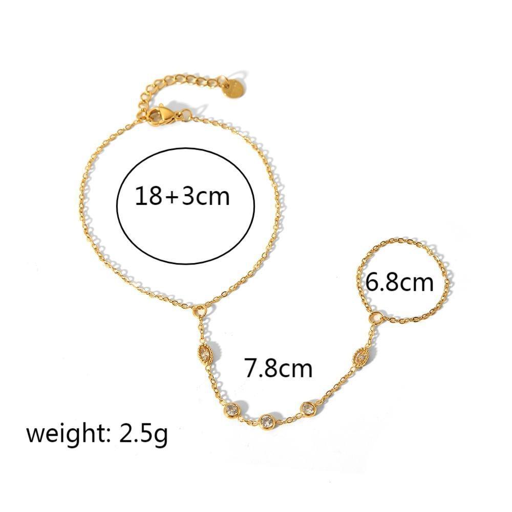 Simple Design Boho Zircon Bracelet Waterproof Metal Finger Bracelet New Finger Bracelet Gifts