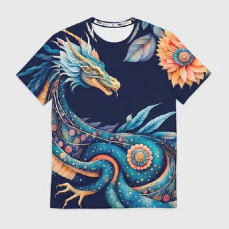 Children's Cartoon Unicorn Print Multi-color T-shirts Girls Fashionable Sof Comfortable T-shirt