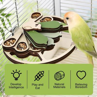 Birds Foraging Toy Parrot Feeder Toy with Arc Perch Interactive Chewing Toy Parrots Stand Platform Perch for Birds Cage Cockatoo Parakeet