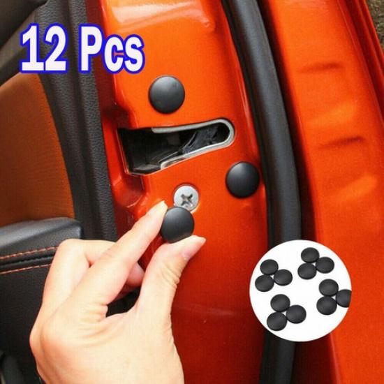 12PCS Car Universal Accessory Interior Door Lock Screw Protector Cover Cap Trim