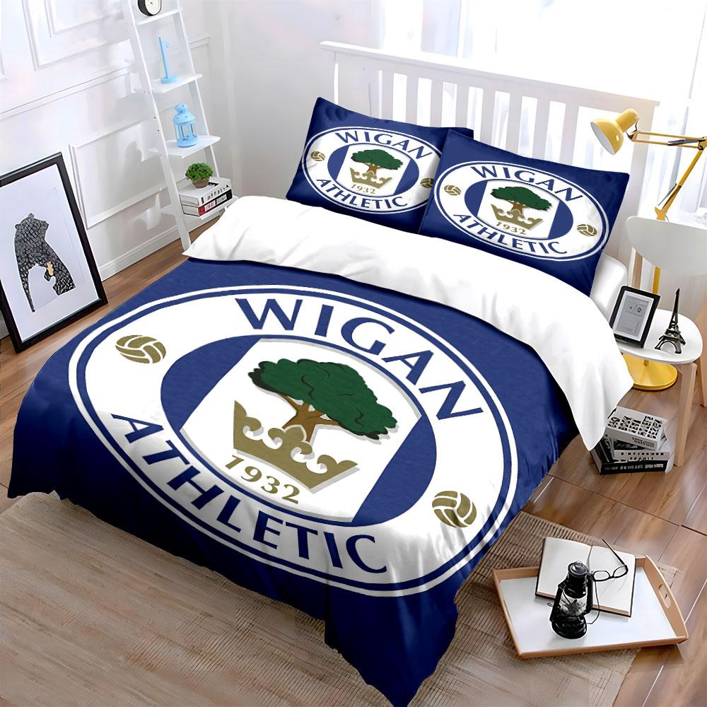 Wigan Athletic Logo Bedding Set Bedding Duvet Cover Set Duvet Cover Pillowcases (1 * Duvet Cover 2 * Pillowcases, without duvet insert)