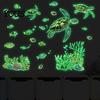 Glow In The Dark Undersea Stickers Ocean Wall Stickers, Luminous Sea Turtles Tropical Fish Coral Glowing Marine Life Reefs Decals,